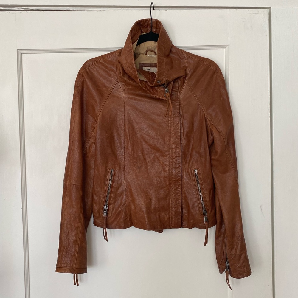 June Tan Leather Jacket